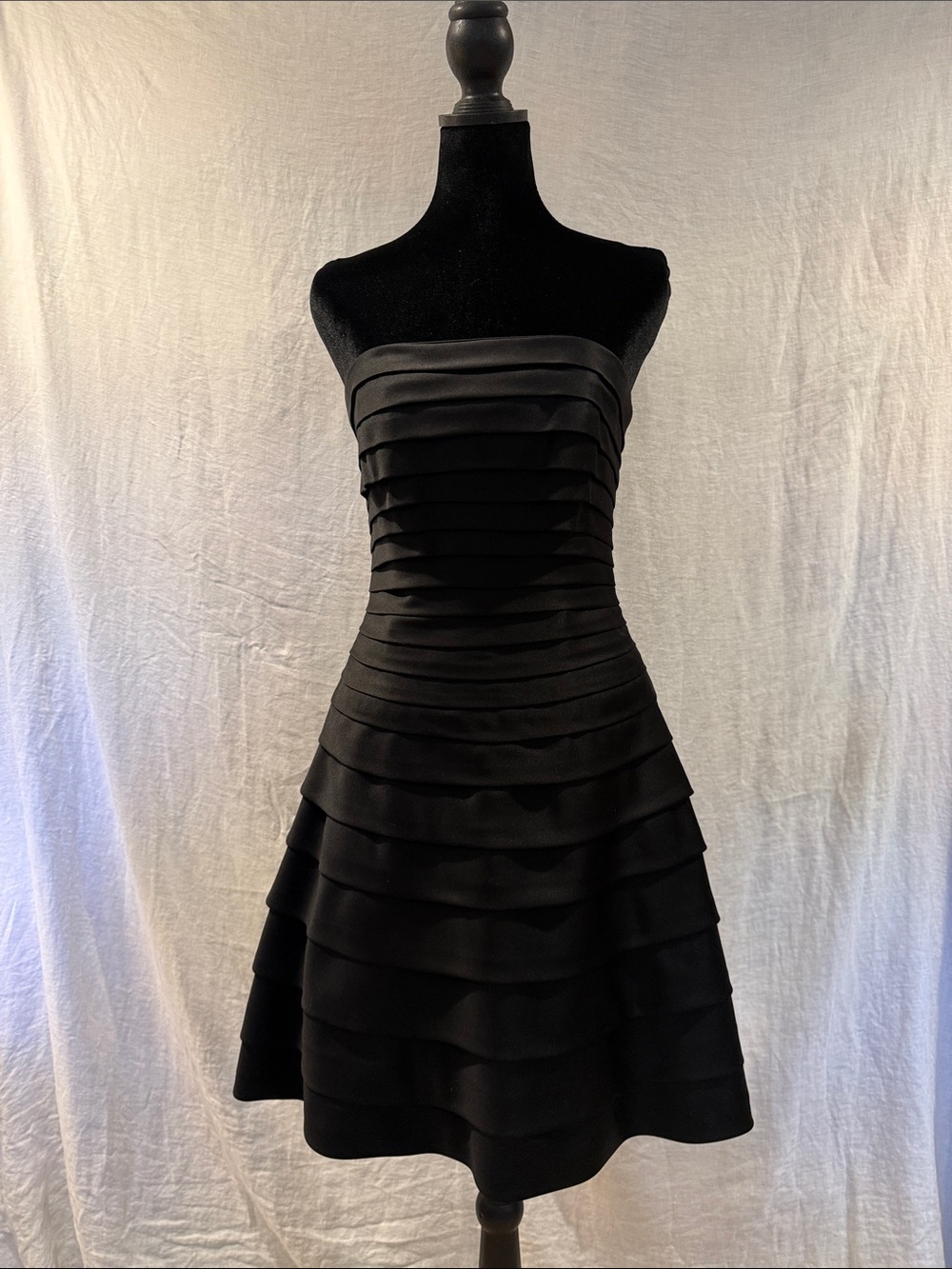 Cache Black Tiered Mini Dress size 6